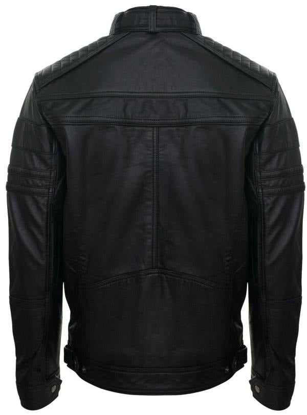 Infinity Leather Mens Classic Leather Racing Biker Jacket