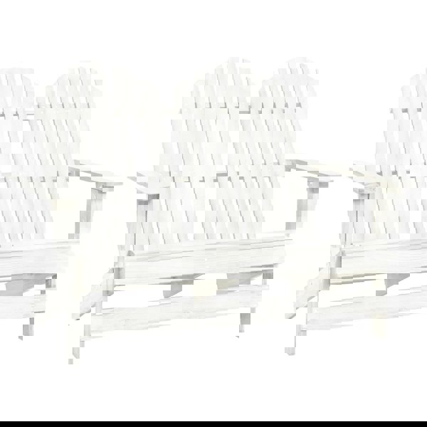 Berkfield 2-Seater Garden Adirondack Chair Solid Fir Wood White