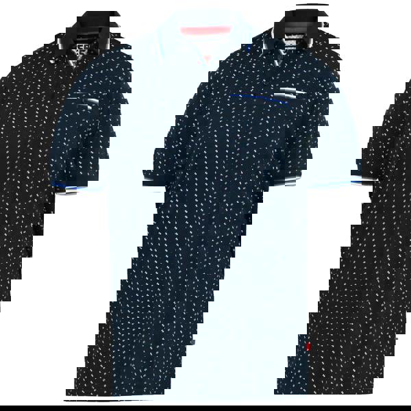 Duke Mens D555 Oakley All-Over Print Jersey Kingsize Polo Shirt - Navy - 