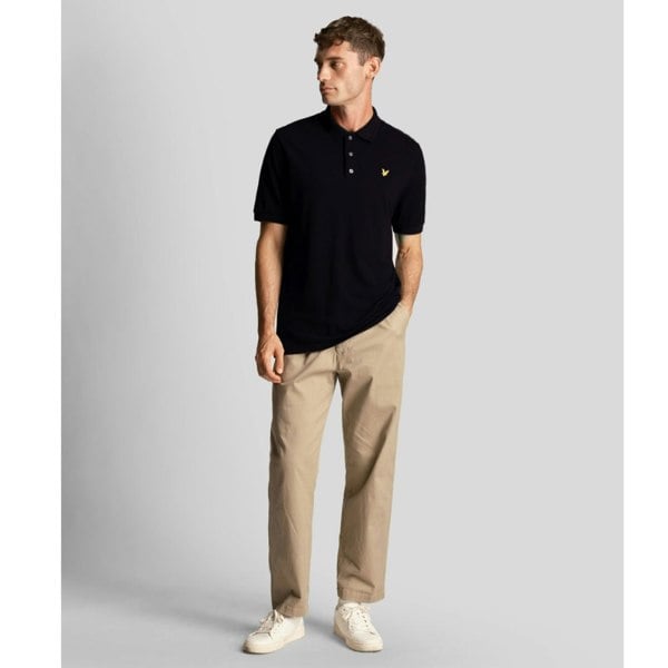 Lyle & Scott Textured Tipped Polo Shirt - Black