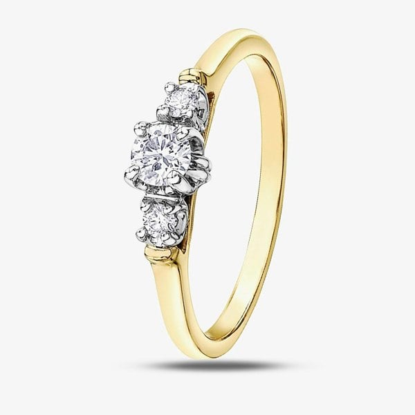 T. H. Baker 9ct Two Colour Gold 0.25ct Diamond Ring 2030YW/25-10