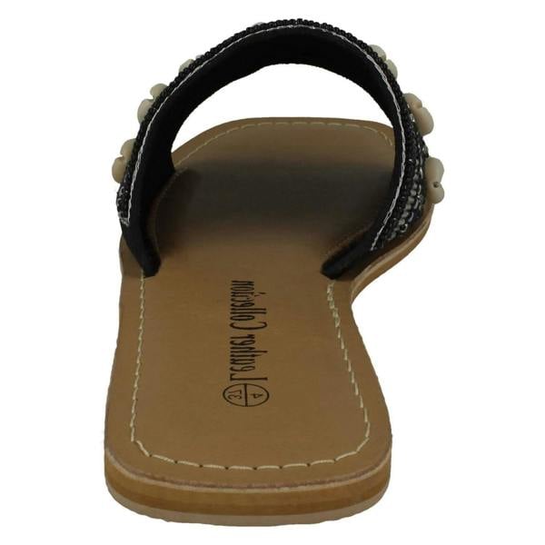 Leather Collection Ladies Leather Collection Beaded Mules F00311