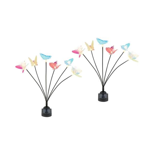 Gardenwize Solar Iridescent Butterfly Stake Light – 6 Butterfly Warm White LED Garden Light