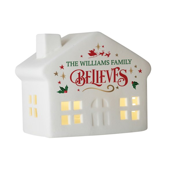 Personalised Memento Company Personalised Believe in Christmas LED House