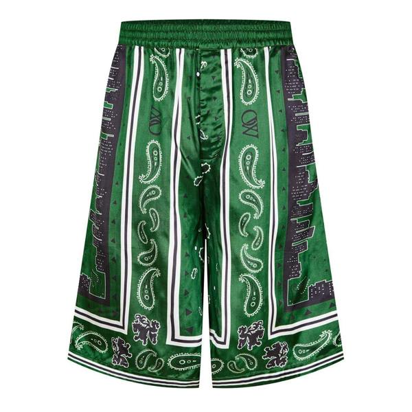 Off White Mens Satin Loose Fit Shorts - Willow - 