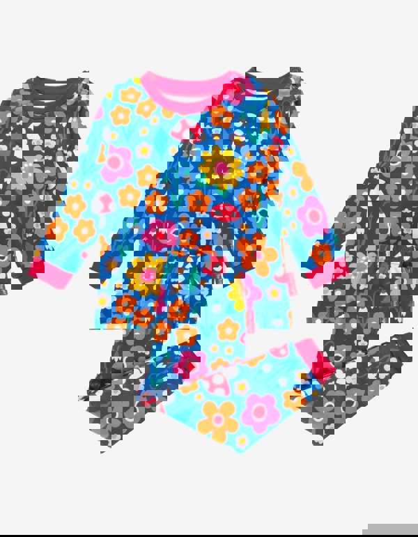 Organic Floral Mushroom Print Pyjamas - Toby Tiger UK Retail