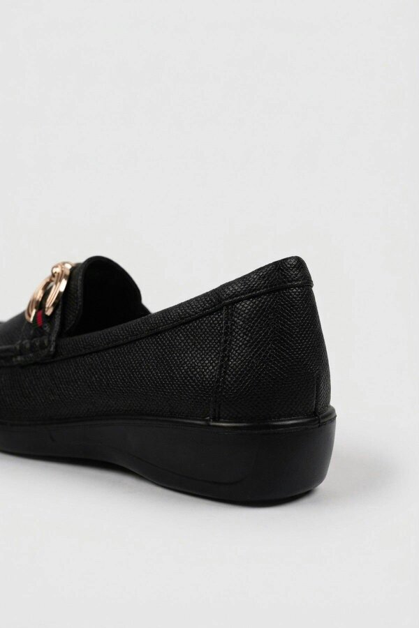 ikrush Ffion Gold Buckle Textured Loafers