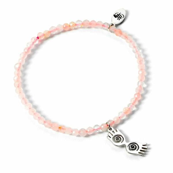 Harry Potter semi Precious stone bracelet with sterling silver  Luna Glasses charm