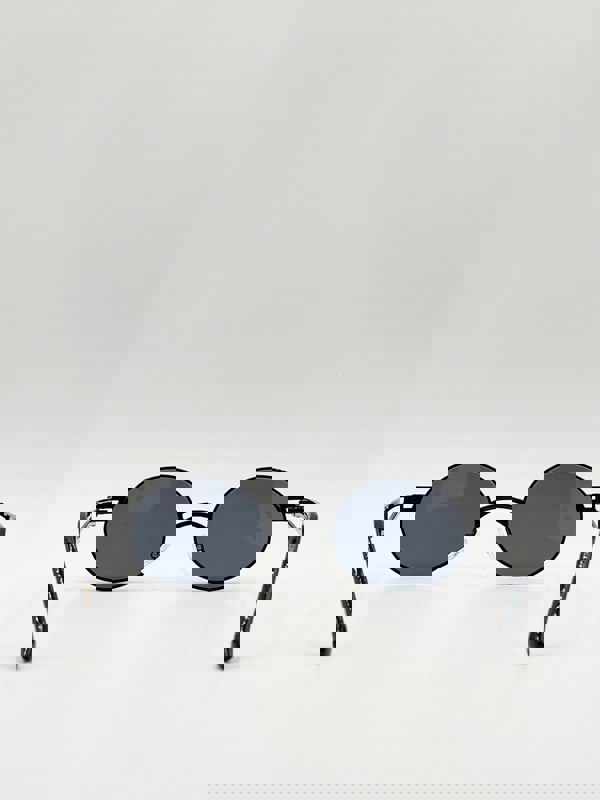 SVNX Retro Round Sunglasses in Black