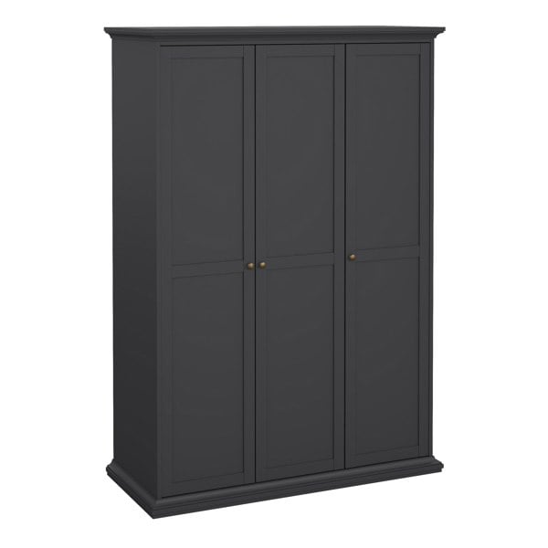 Furniture To Go Paris Wardrobe with 3 Doors in Matt Grey