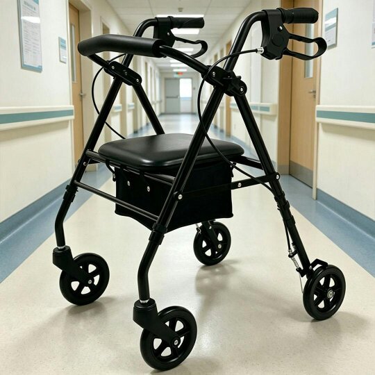 Havendro Lightweight 4 Wheel Aluminium Rollator Walking Mobility Aid With Seat Backrest