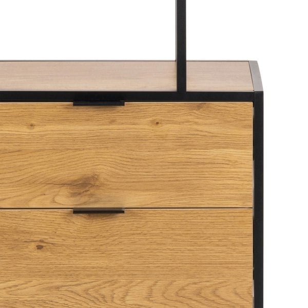 Furniture To Go Seaford Tall Wild Oak Metal 2 Drawer Bookcase With 4 Shelves