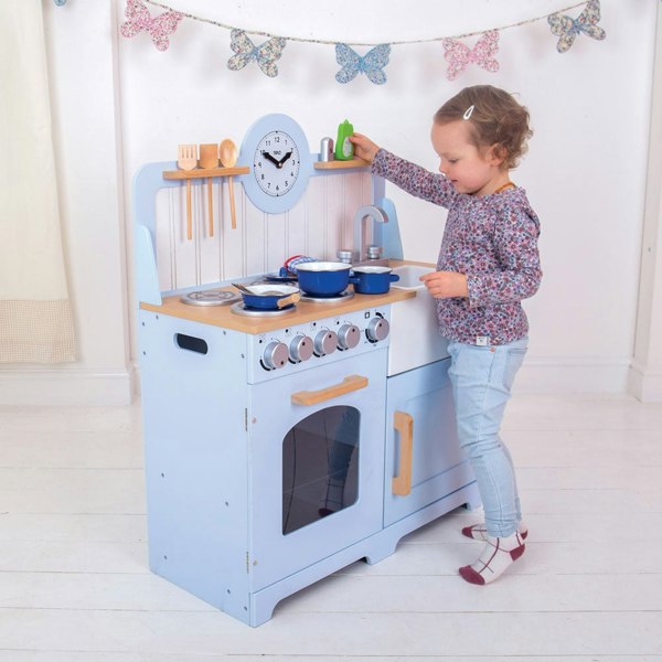 Tidlo Wooden Country Play Kitchen - Blue