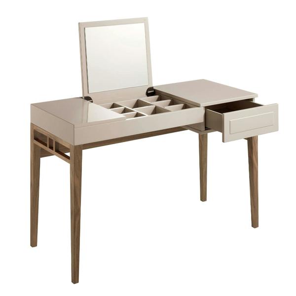 Angel Cerdá Grey Wood and Walnut Dressing Table With Mirror 7001