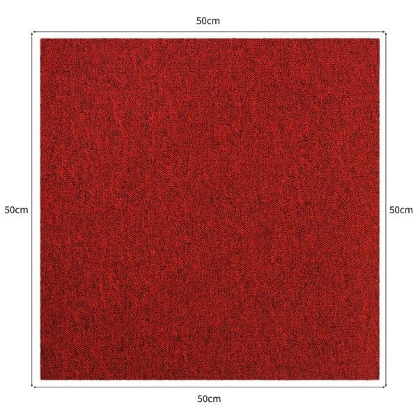 40 x Carpet Tiles 10m2 - Scarlet Red & Charcoal Black