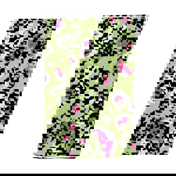 Warren Reed Green And Pink Leopard Print Tea Towel
