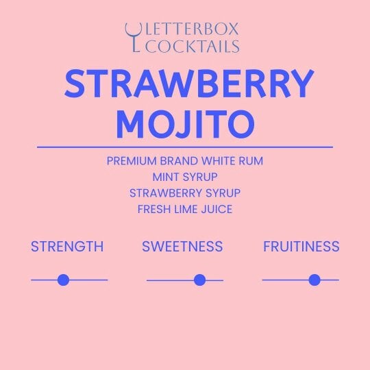 Letterbox Cocktails Strawberry Mojito Mini Cocktail | Premium Letterbox Cocktail Gift (100ml)