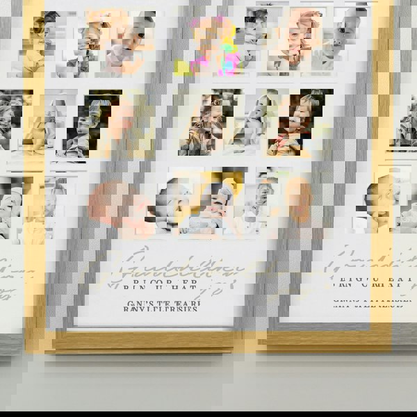 Personalised Memento Company Personalised Grandchildren Oak Multi Photo Frame