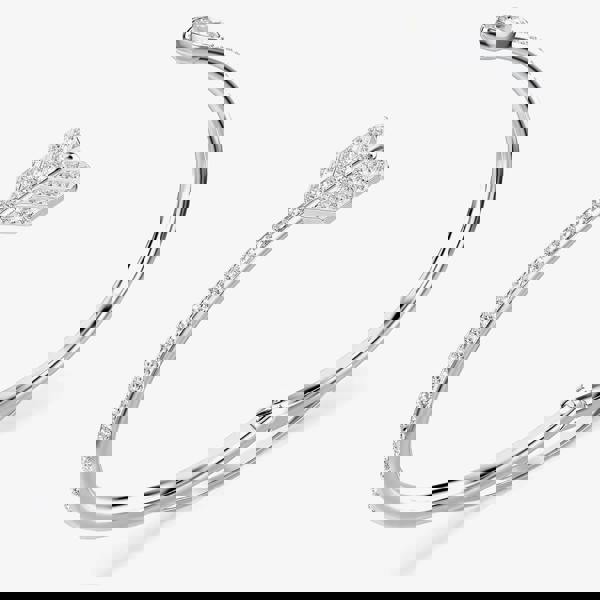 Swarovski Idyllia Rhodium Plated Silver Arrow Bangle 5737264 (M)