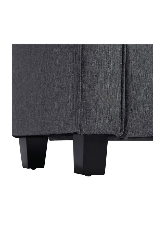 Living and Home Linen Splayed Armrest Storage Ottoman Bench Chaise