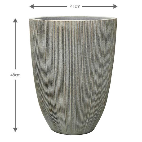 Milan Tall Ruffled Plant Pot 48cm x 37cm, 37L - Sandstone