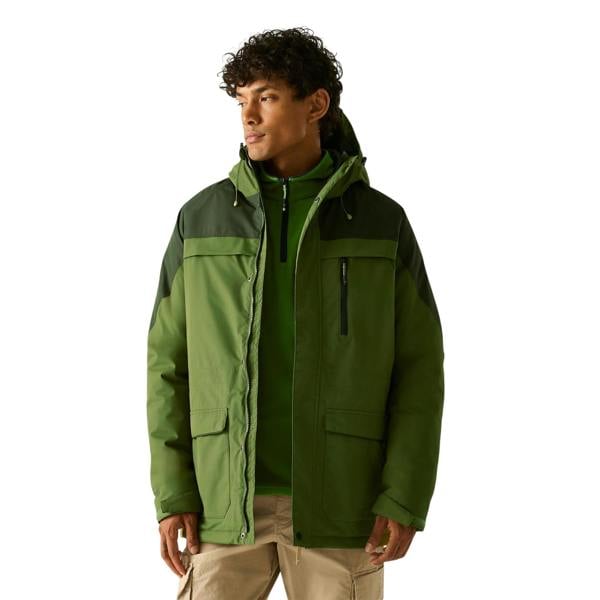 Regatta Mens Stanford Two Tone Waterproof Insulated Jacket - Nephrite Green/Dark Khaki - 