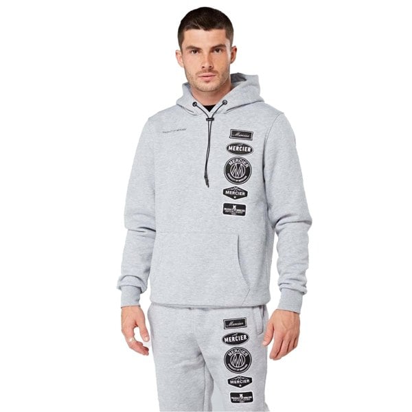 Mercier Mens Mono Hybrid Hoodie - Grey Marl