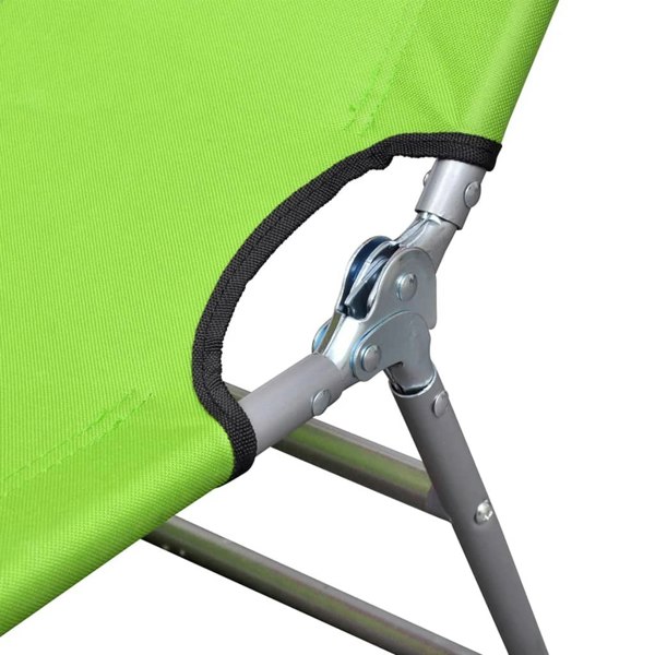 Berkfield Folding Sun Lounger Powder-coated Steel Apple Green
