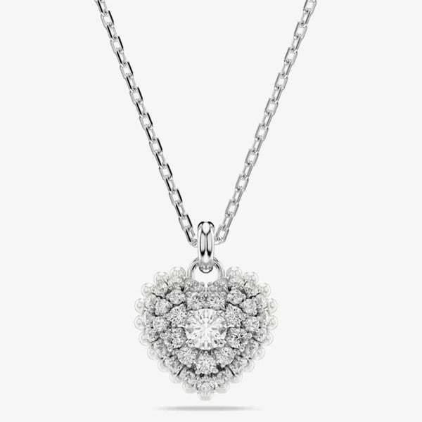 Swarovski Hyperbola Rhodium Plated White Heart Necklace 5684386