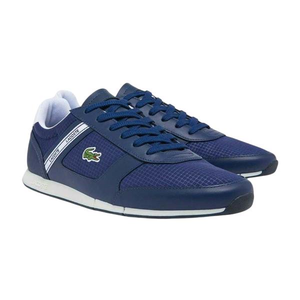 Lacoste Mens Menerva Leather Trainers - Navy/White - 