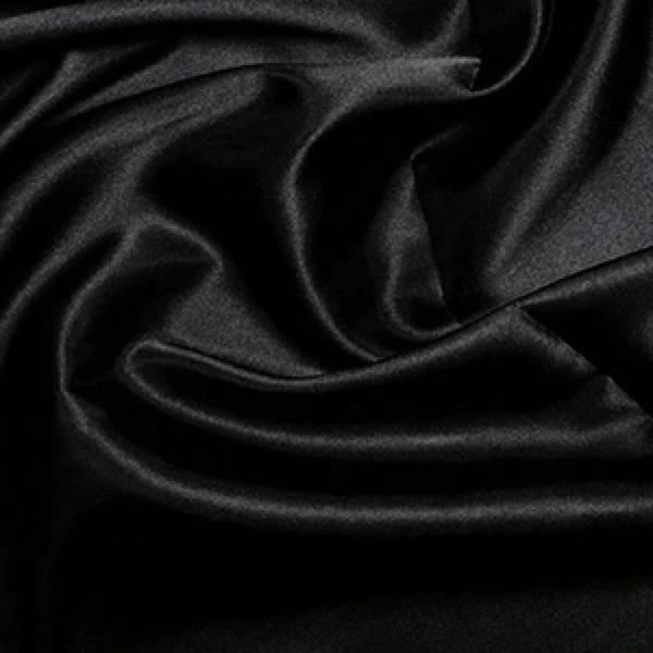 Minerva Core Range Premium Soft Liquid Satin Dressmaking Fabric per metre, 150cm / 59" Wide - Black