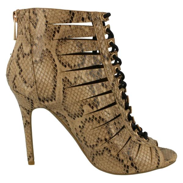 Anne Michelle Ladies Anne Michelle High Heel Lace Up Cut Out Sandal