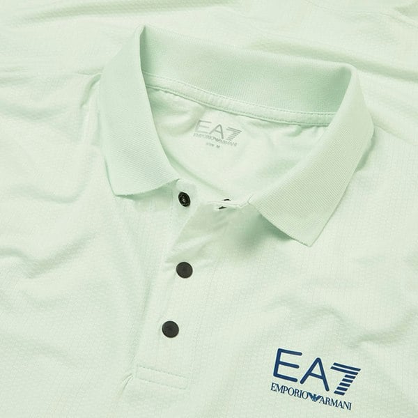 Emporio Armani EA7 EA7 Emporio Armani Tennis Pro VENTUS7 Polo Shirt Pale Blue Mint