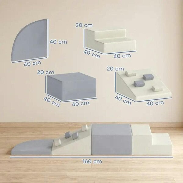 Soft Play Set, 4 PCS Climbing Blocks for Toddlers Indoor, PU Leather Baby Soft Play Equipment