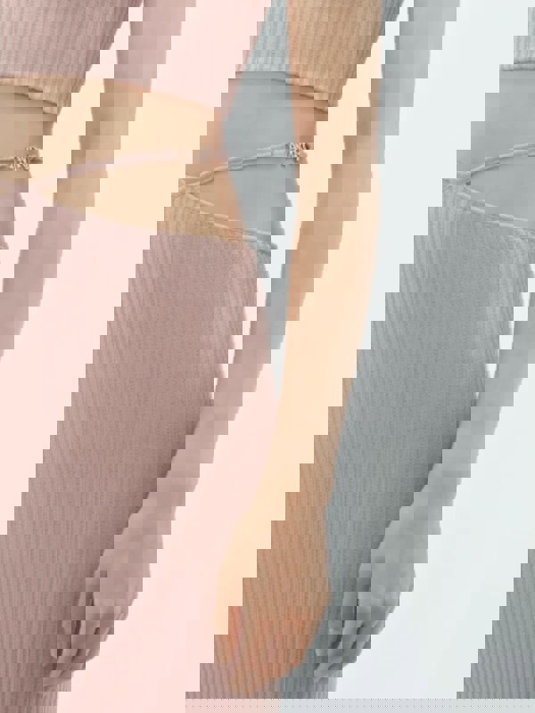 Amiri Ribbed Staggered Midi Skirt Pink - Supplied FashionAmiri