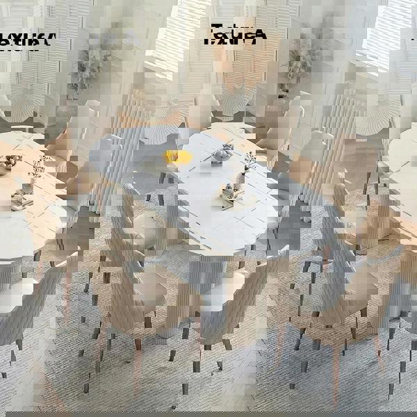 Peru Oval Dining Table, White with expandable round table dining