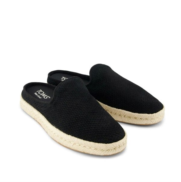 TOMS Santiago Suede Men's Black Mules