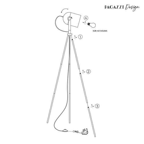 Noelle Strap Black Floor Lamp