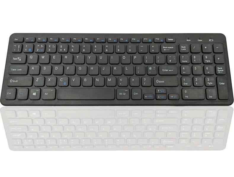 Accuratus Image ECO Step One Wheat Keyboard - Wireless Bluetooth 5.1 & RF 2.4Ghz Part Bioplastic Wheat Grass Polymer Keyboard - Black