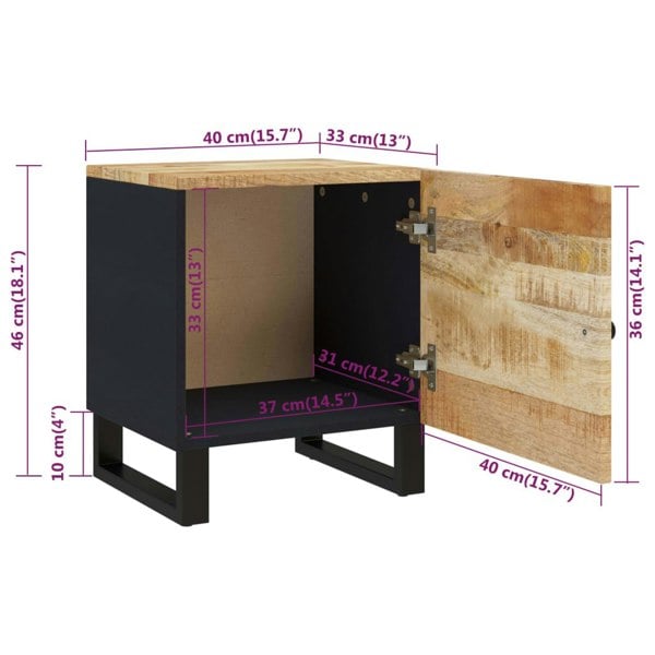 Berkfield Bedside Cabinets 2 pcs 40x33x46 cm Solid Wood Mango