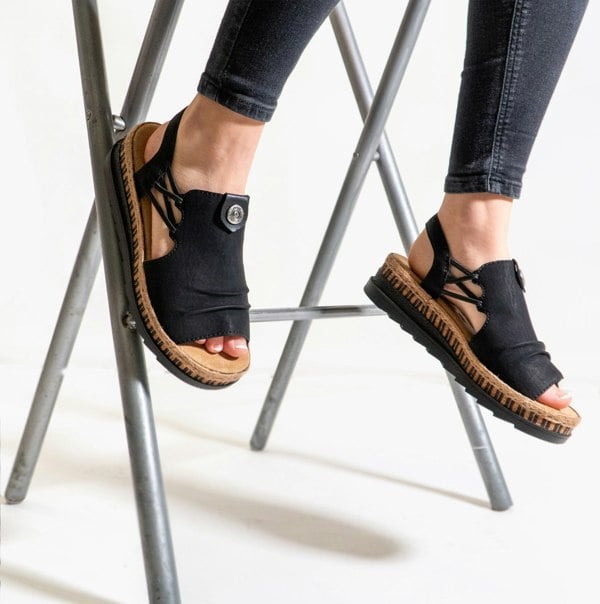 Rieker V7972-00 Womens Sandals - Black