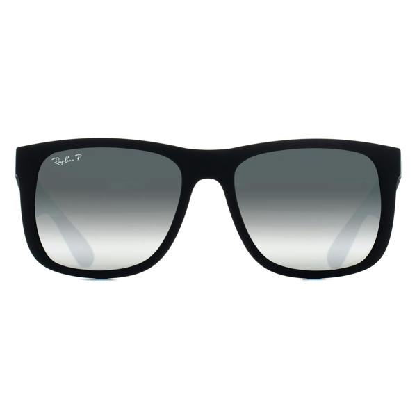 Ray-Ban Sunglasses RB4165 Justin 622/Y4 Rubber Black Silver Mirror Polarized