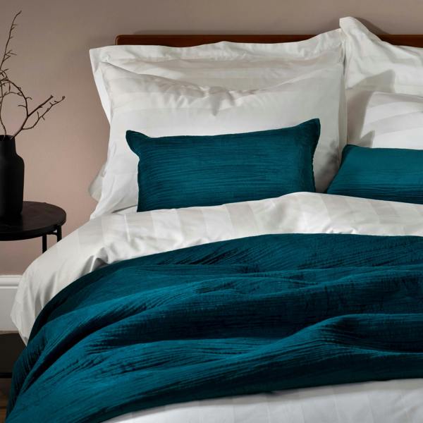 Textured Velvet Bedspreads & Cushion Bundle - cotton, close-up detail 5 | Soak and Sleep