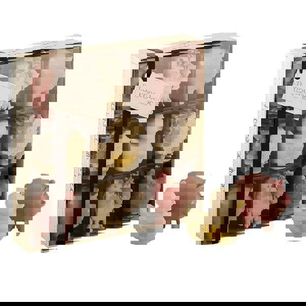 chocolate animal gift - hens, sheep, pigs, cows and a duck in a box