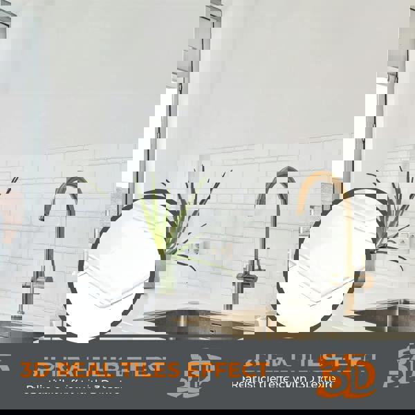 London Minimalist Brilliant All-White Glossy 3D Tile 30.5 x 30.5cm - 6 pcs