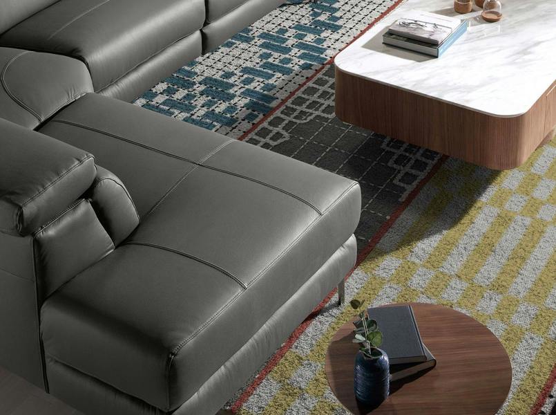 Angel Cerdá Relax corner sofa in dark grey leather 6111/6112