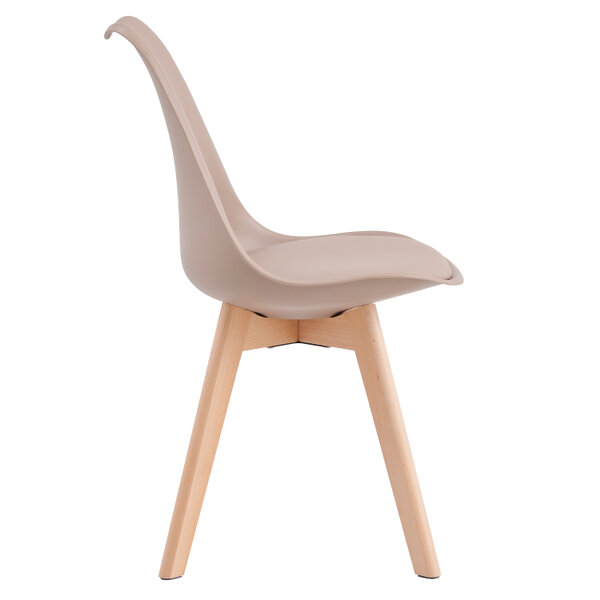 Set of 2 Dining Chairs with Solid Wooden Legs and Seat Cushion Pad Eva