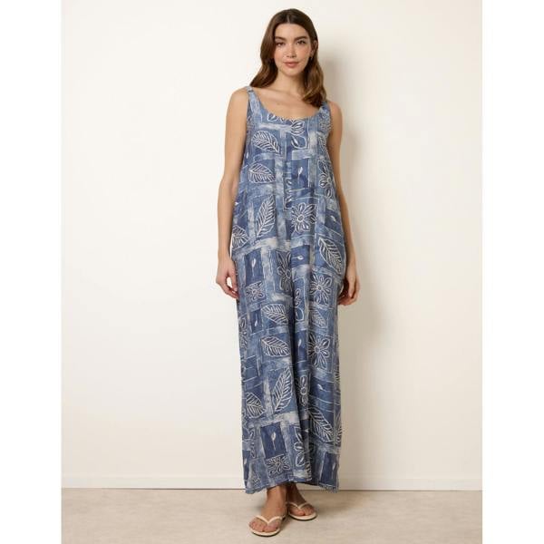 Blue Vanilla Floral Printed Oversized Jumpsuit