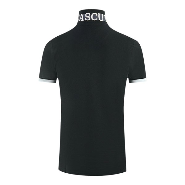 Aquascutum Branded Collar Polo Shirt - Black