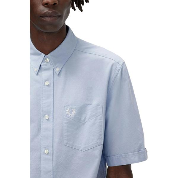 Fred Perry Short Sleeve Light Smoke Oxford Shirt XS